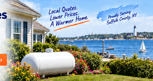 Suffolk County home with residential propane tank